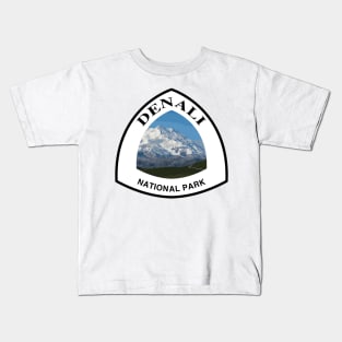 Denali National Park shield Kids T-Shirt